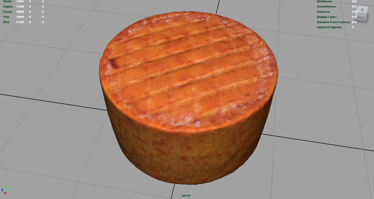 Goat Cheese Low-poly 3D model_2