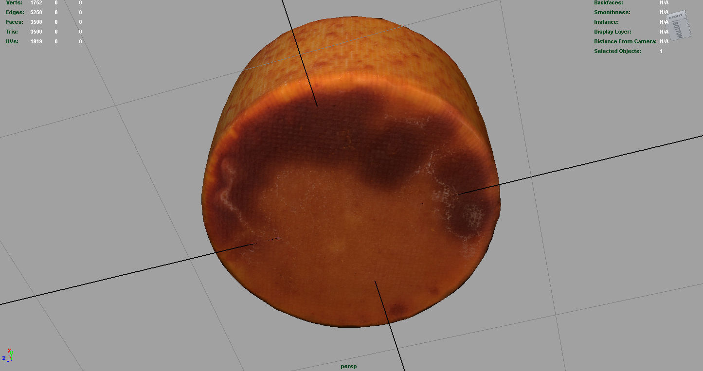 Goat Cheese Low-poly 3D model_6