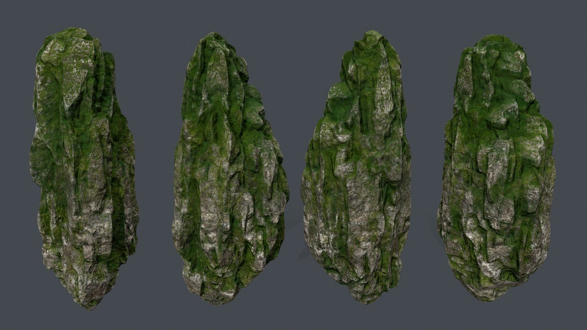 forest rocks Low-poly 3D model_4