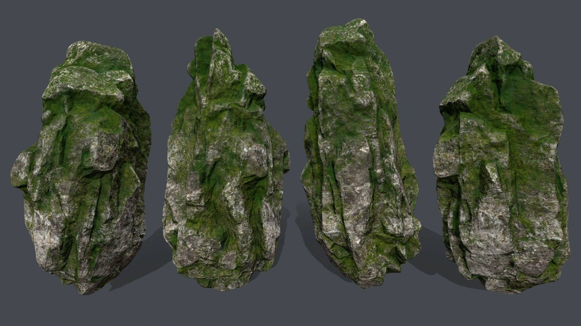 forest rocks Low-poly 3D model_5