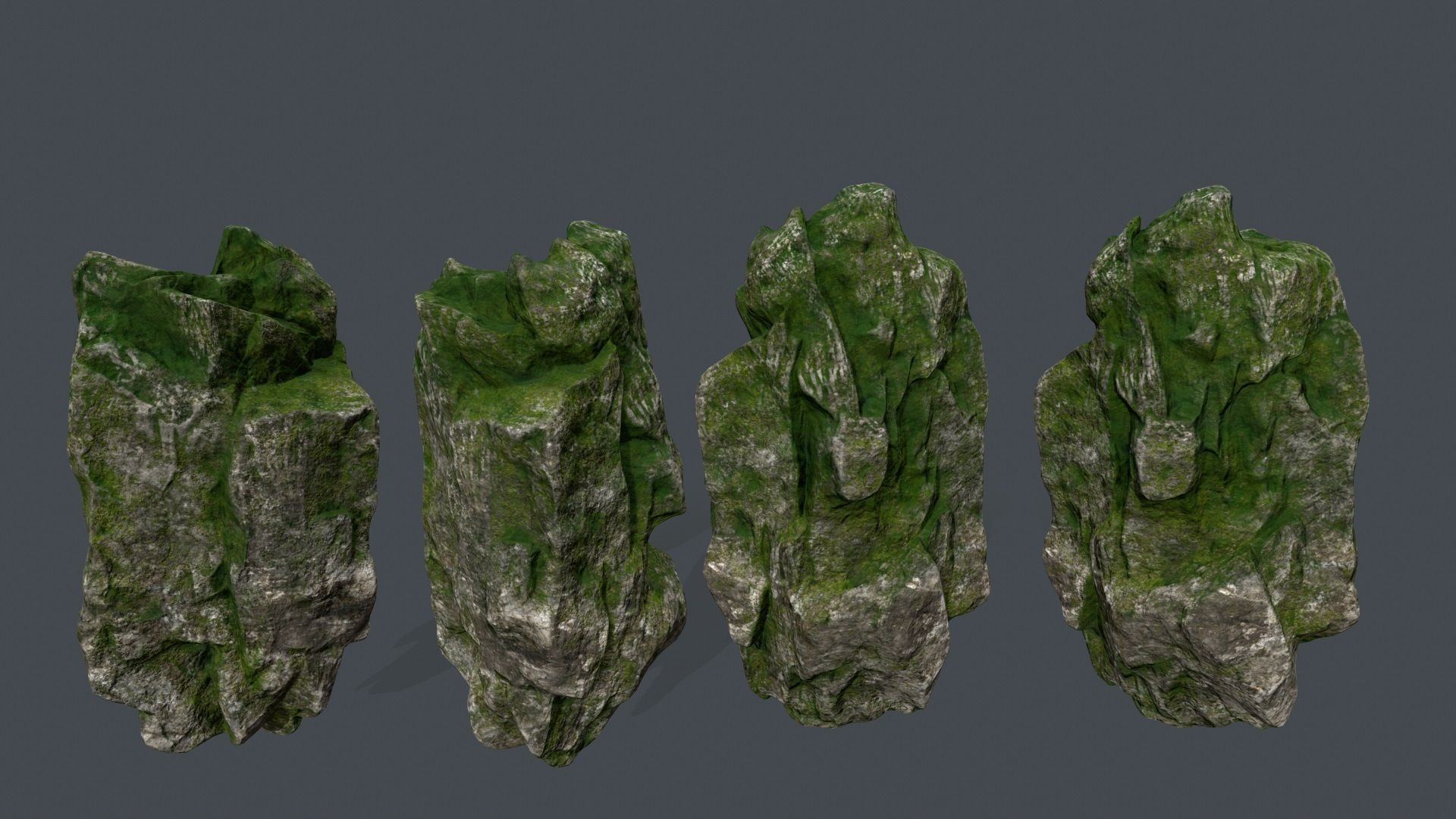 forest rocks Low-poly 3D model_7
