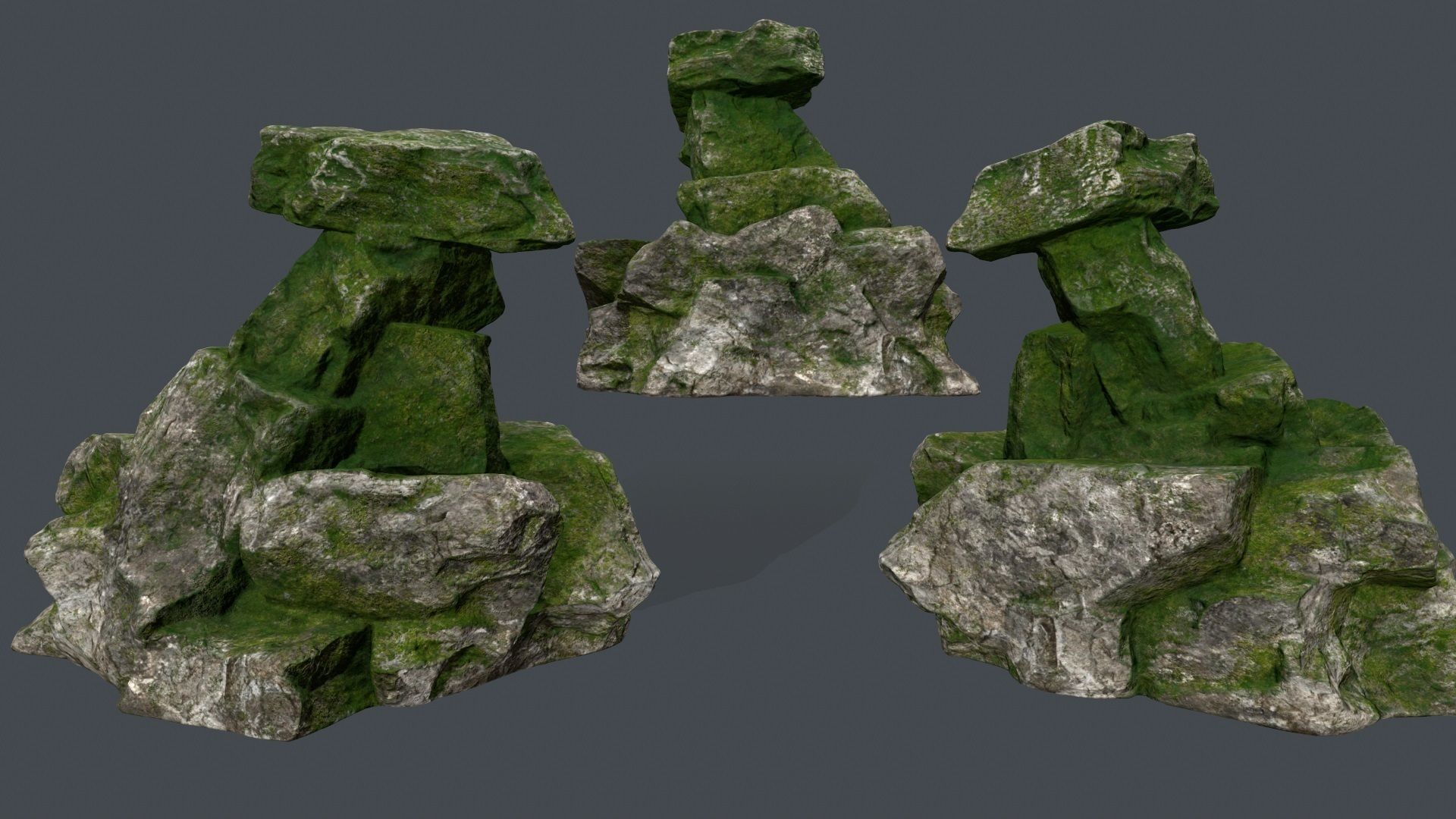 forest rocks Low-poly 3D model_3