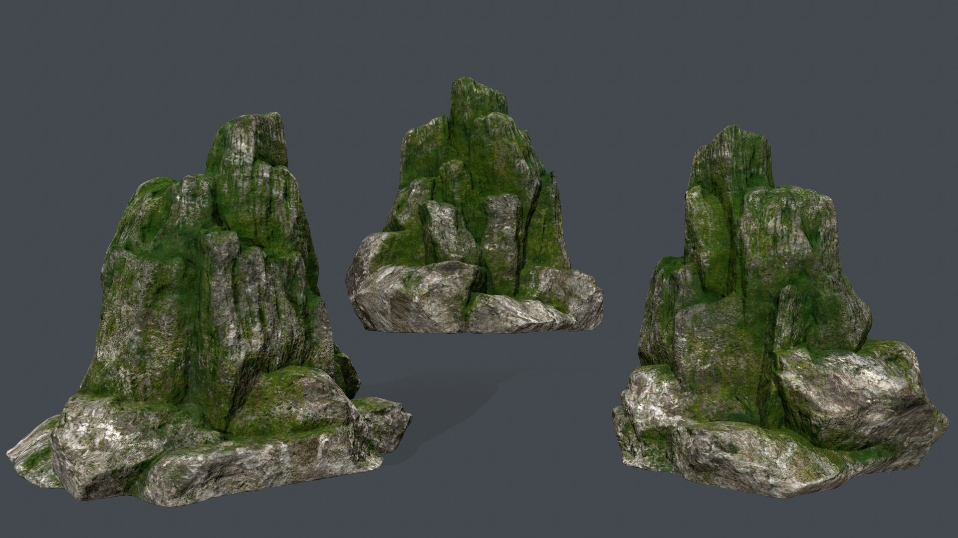 forest rocks Low-poly 3D model_6