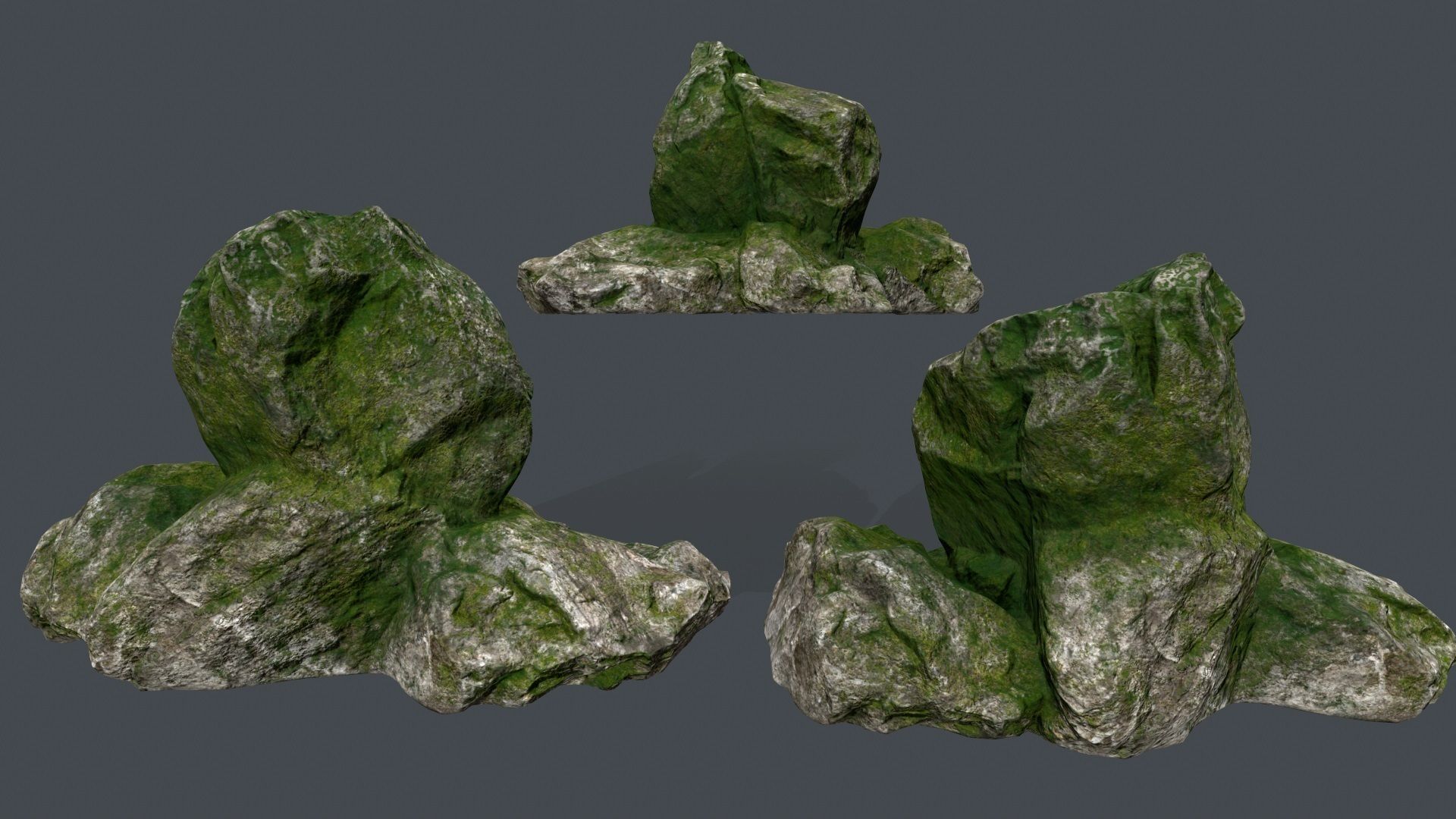forest rocks Low-poly 3D model_8
