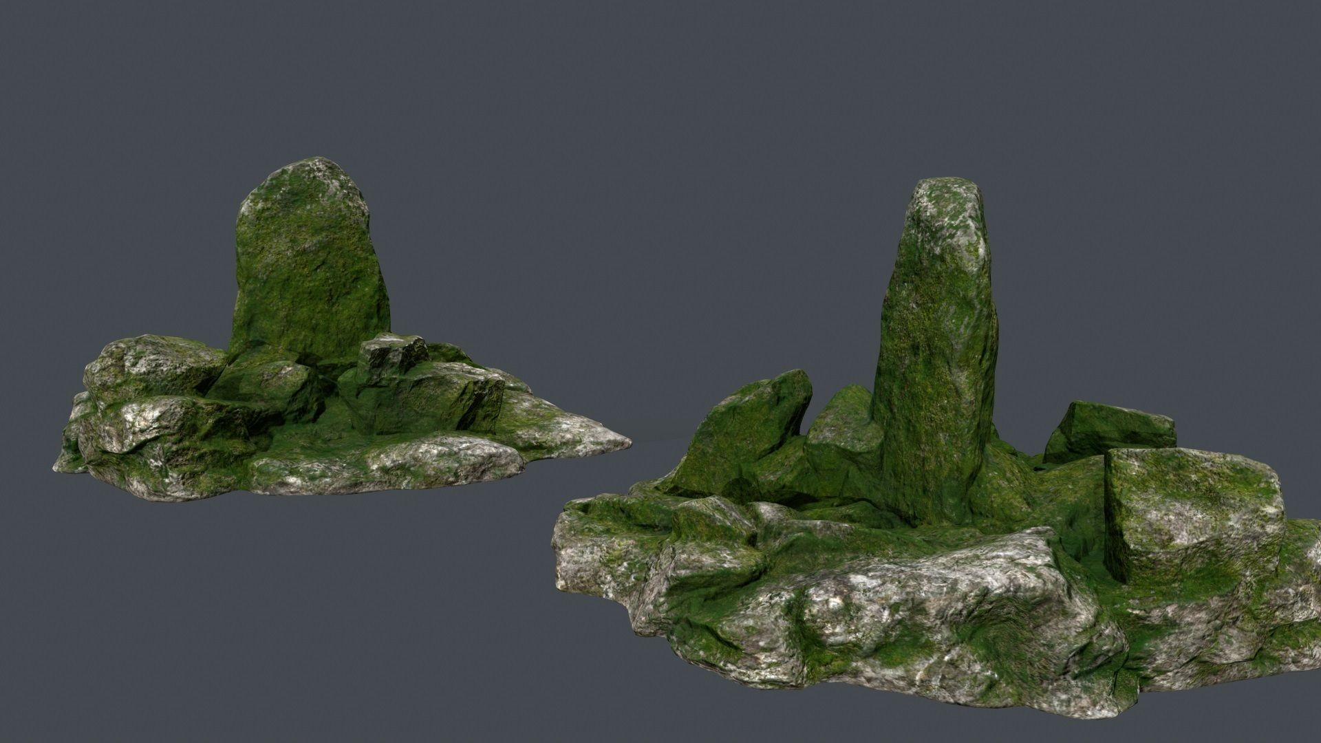 forest rocks Low-poly 3D model_2