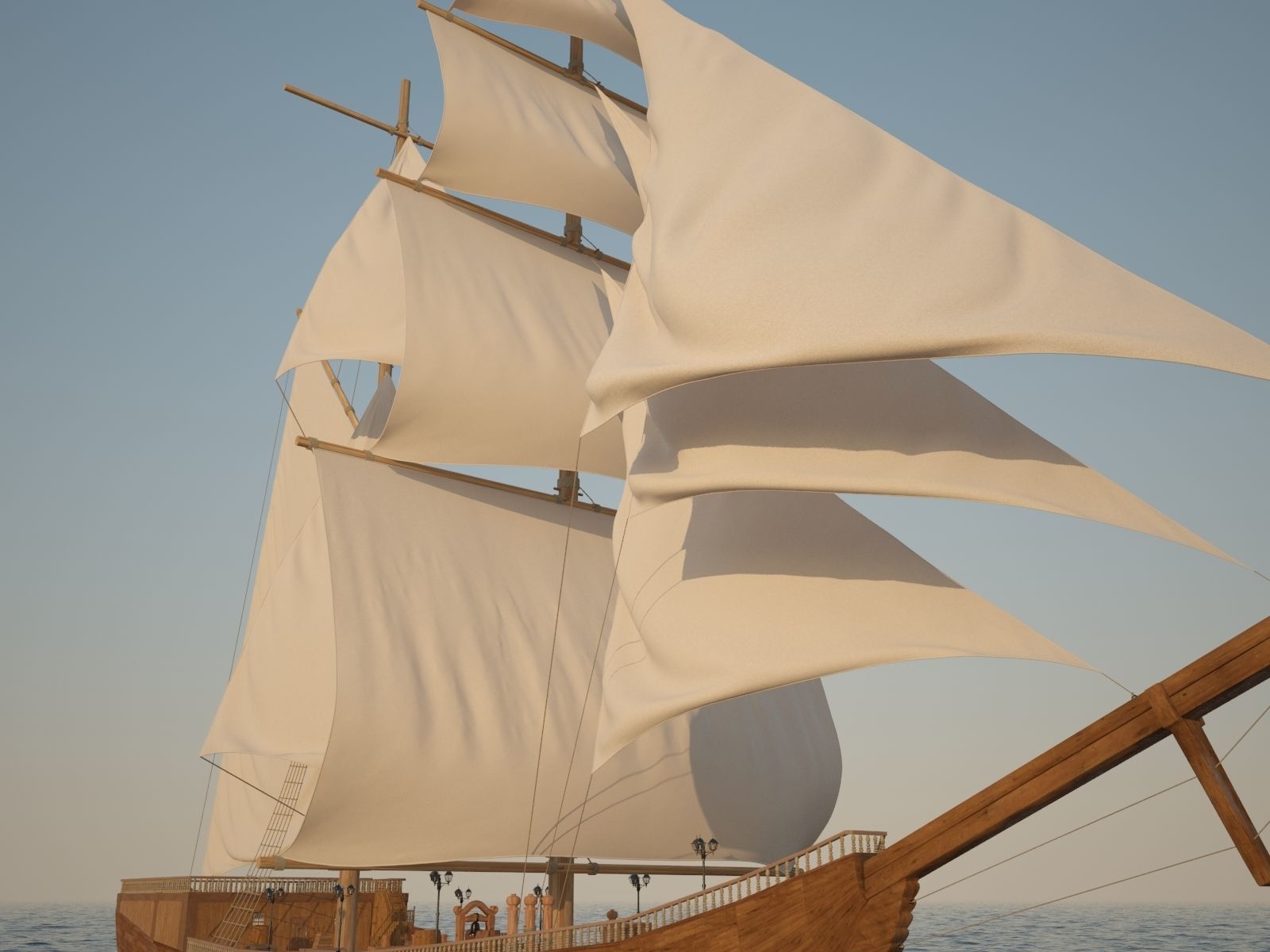 High detalization boat 3D model_1