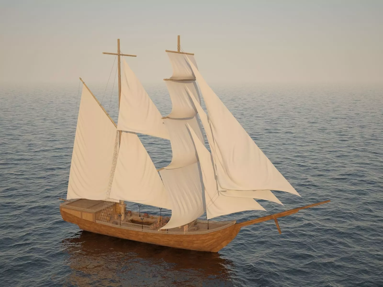 High detalization boat 3D model_0