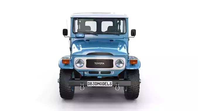 Toyota Land Cruiser FJ 40 Blue with Interior 3D model
