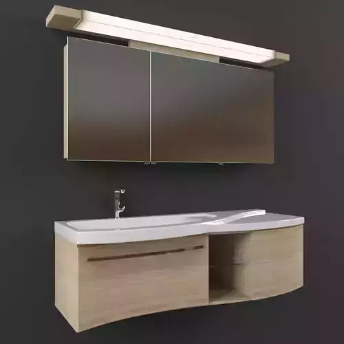 Sinea modern bathroom vanity with wooden cabinets