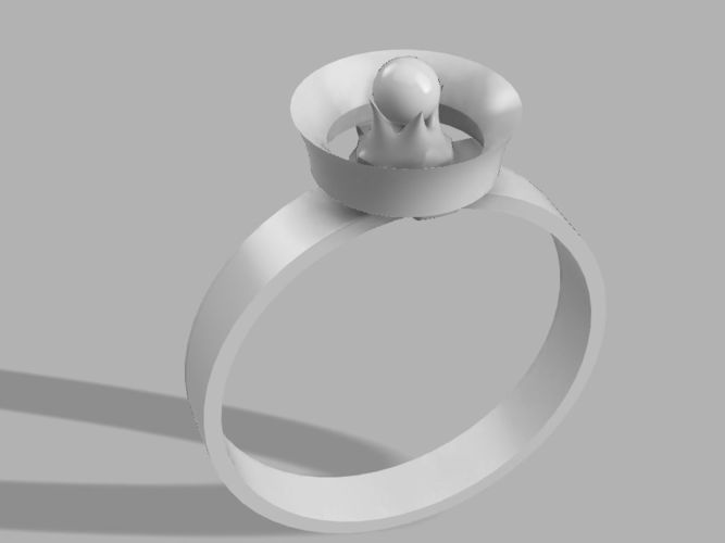 Thorn Pearl Ring 3D print model