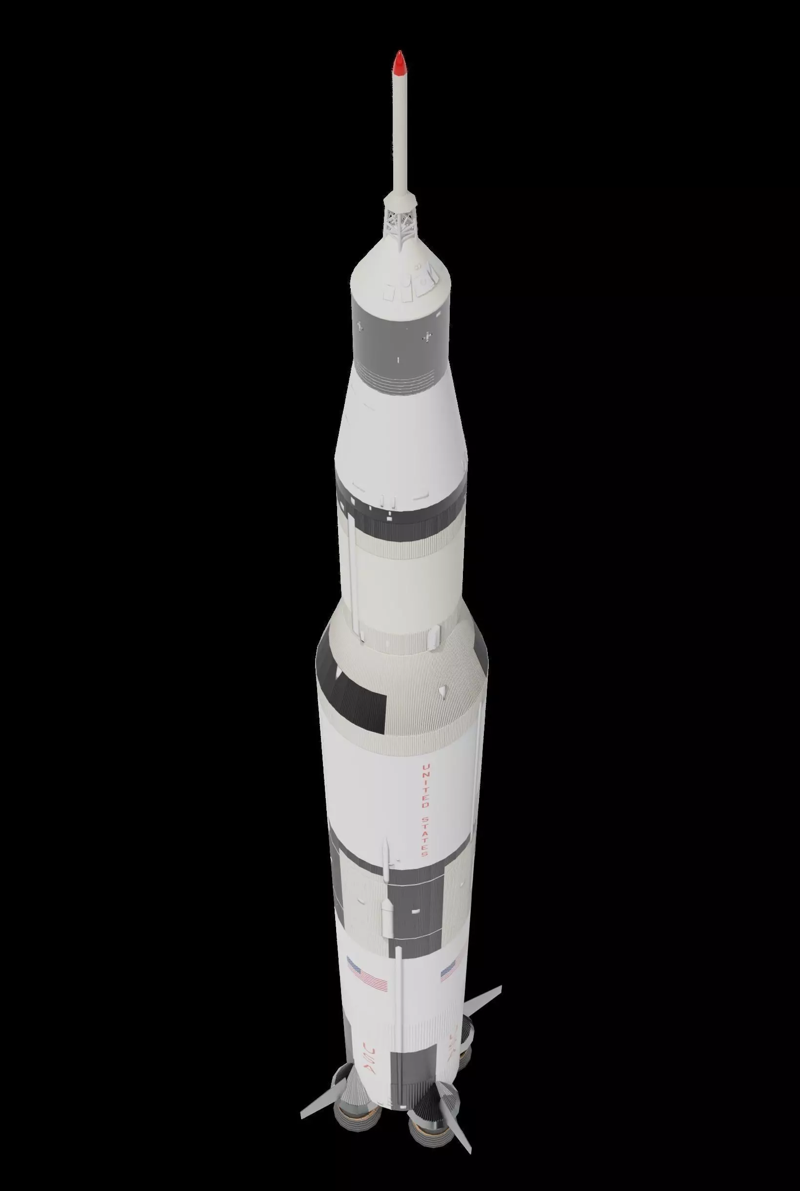 Saturn V rocket LOW POLY Free low-poly 3D model