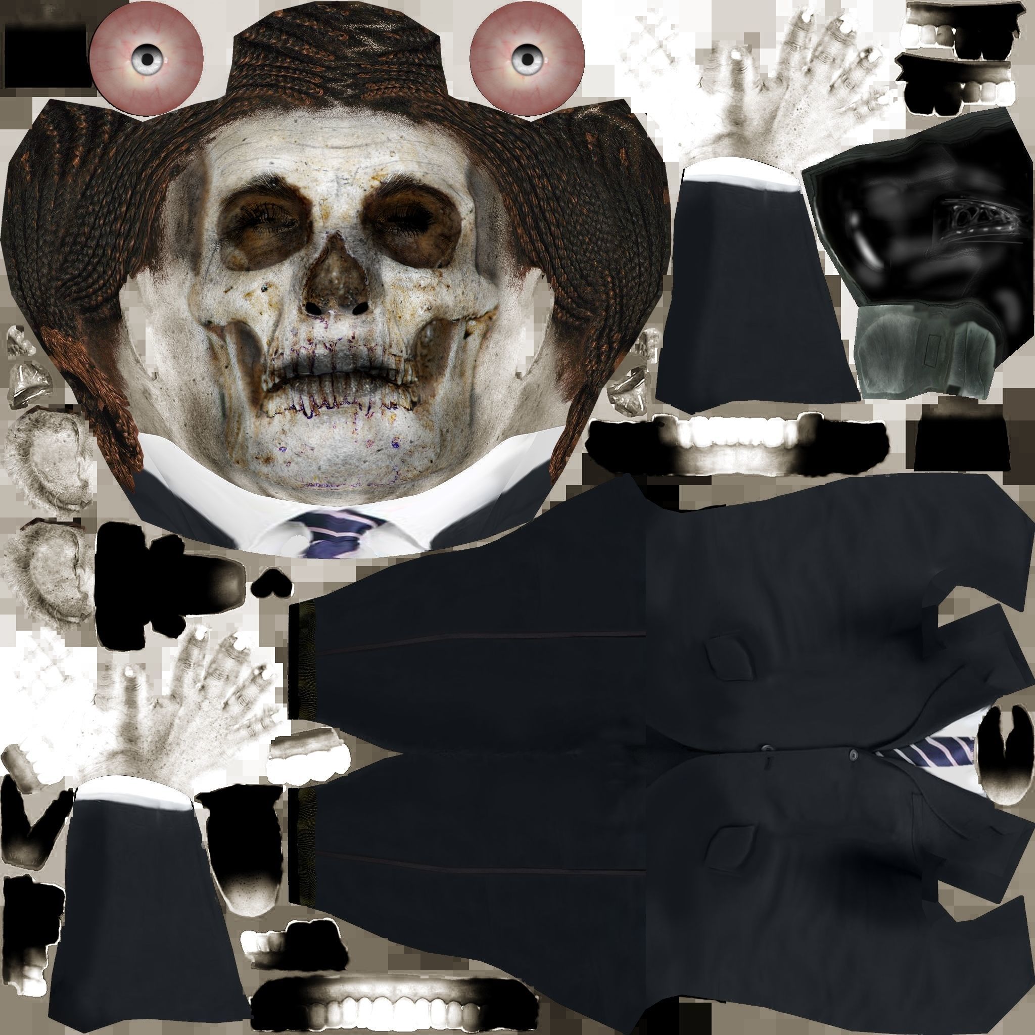 Zombie - ugly - Suit Rich GugRora Character FBX Unity Male Low-poly 3D model_6