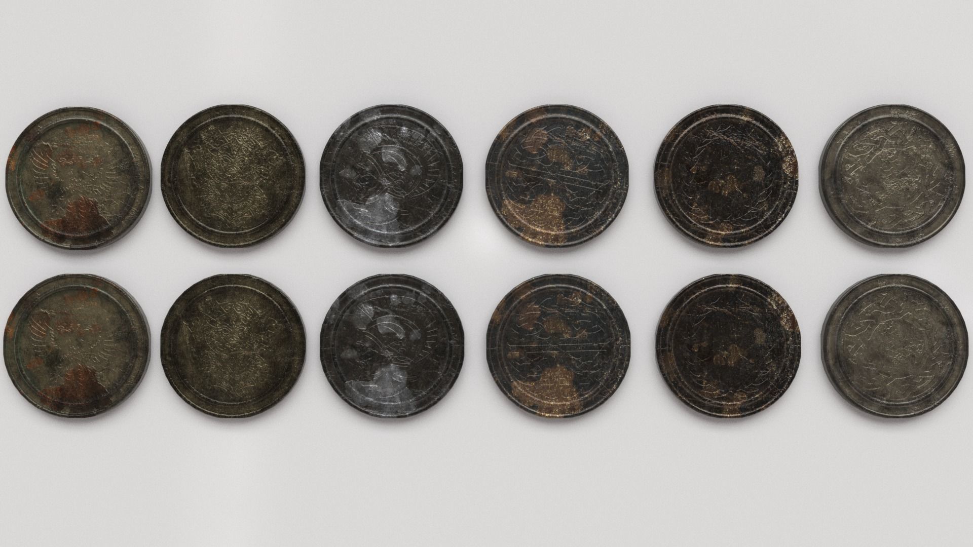 Old Coin - Artifact Low-poly 3D model_5