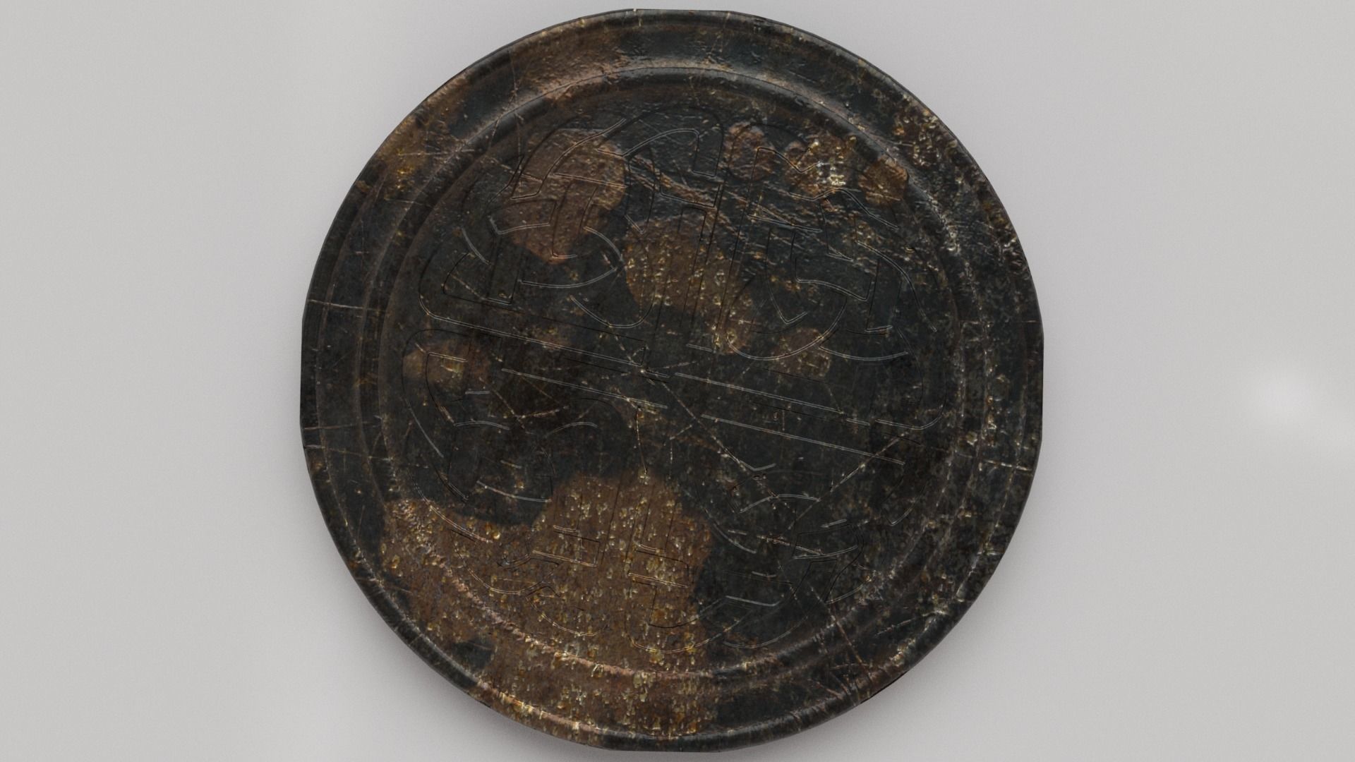 Old Coin - Artifact Low-poly 3D model_9