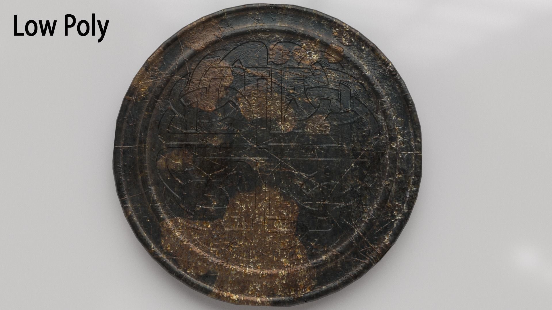 Old Coin - Artifact Low-poly 3D model_10