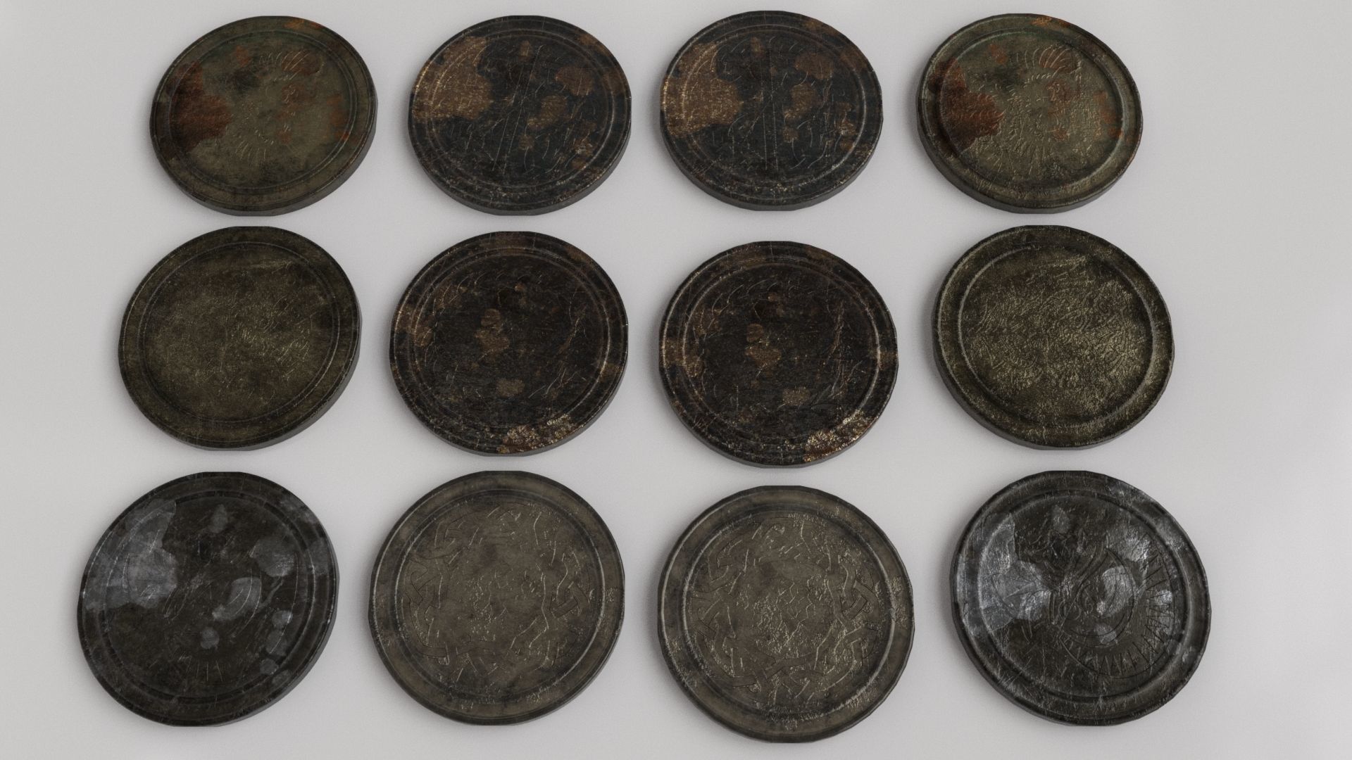 Old Coin - Artifact Low-poly 3D model_35