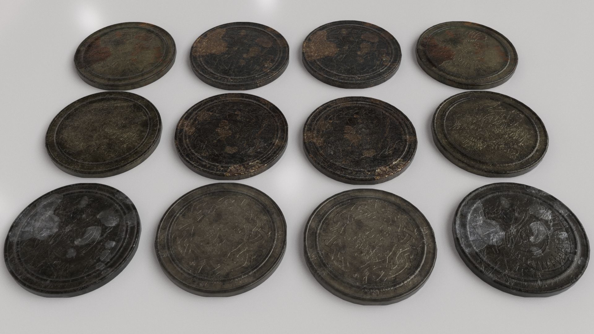 Old Coin - Artifact Low-poly 3D model_36