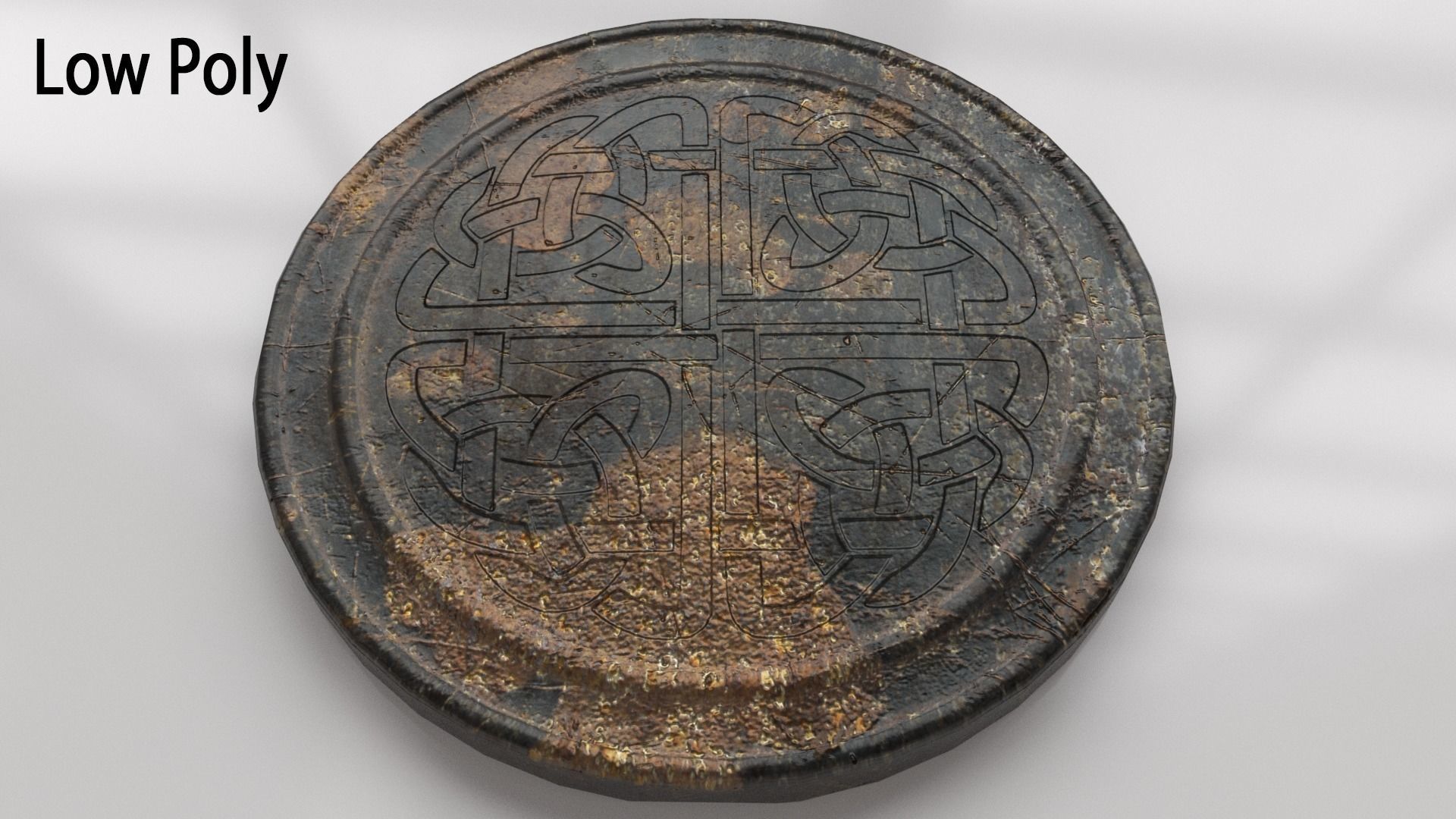 Old Coin - Artifact Low-poly 3D model_12