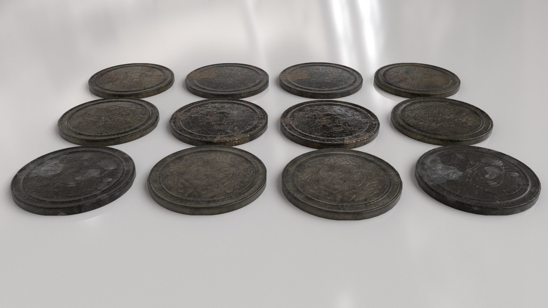 Old Coin - Artifact Low-poly 3D model_34