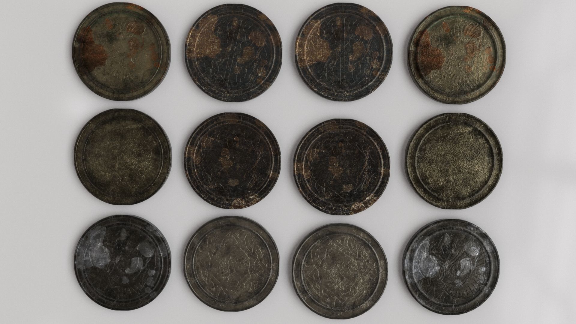 Old Coin - Artifact Low-poly 3D model_33