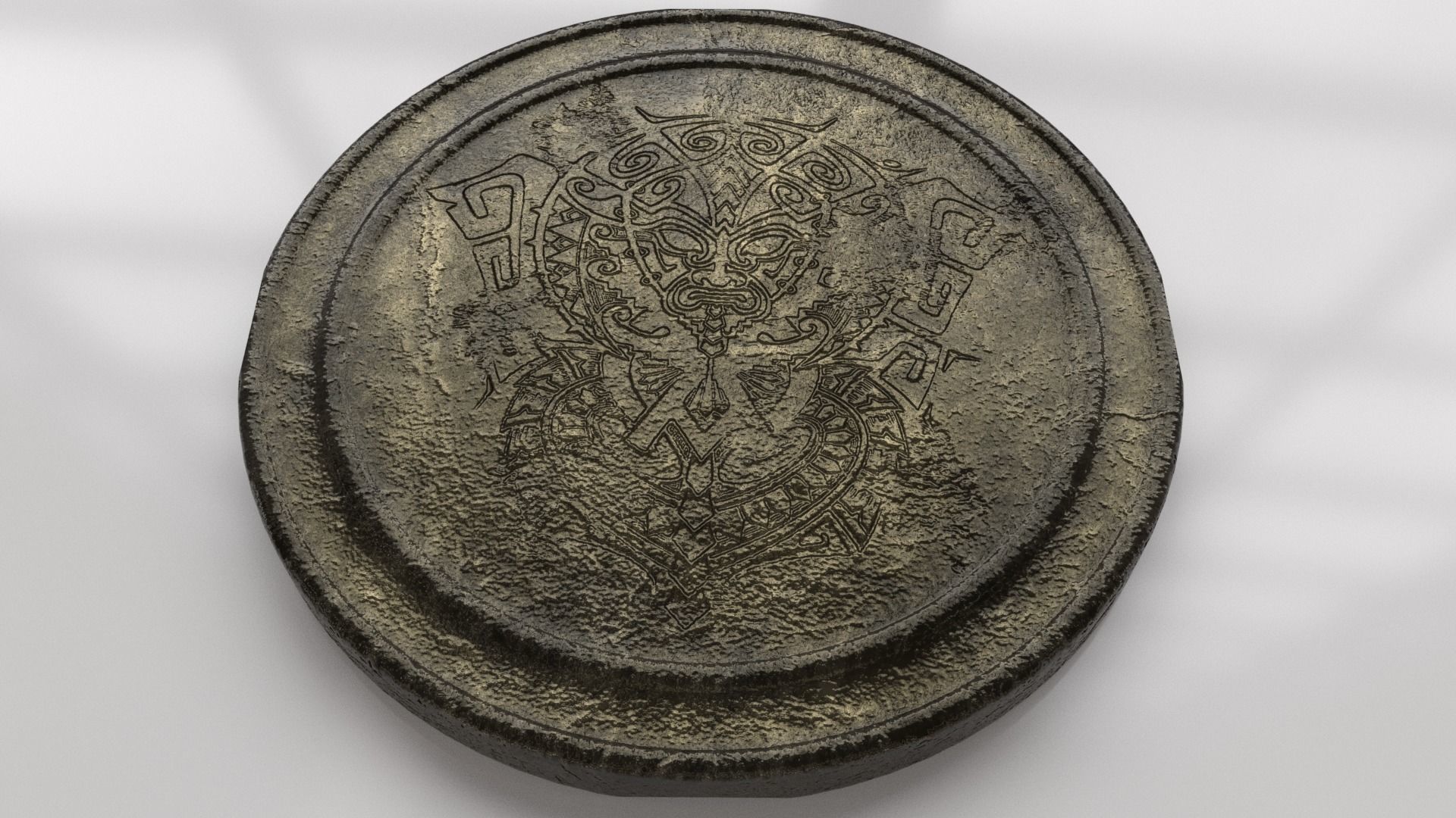 Old Coin - Artifact Low-poly 3D model_21