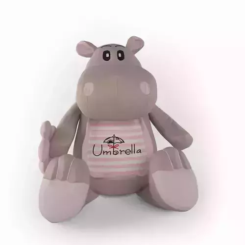 Hippopotamus with umbrella