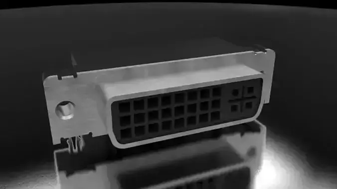 DVI socket PCB mount1 Free 3D model