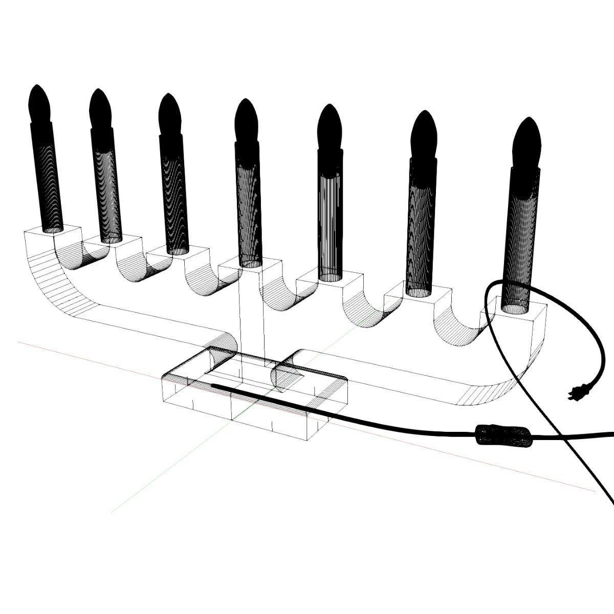 Christmas Advent Lights 3D model_6