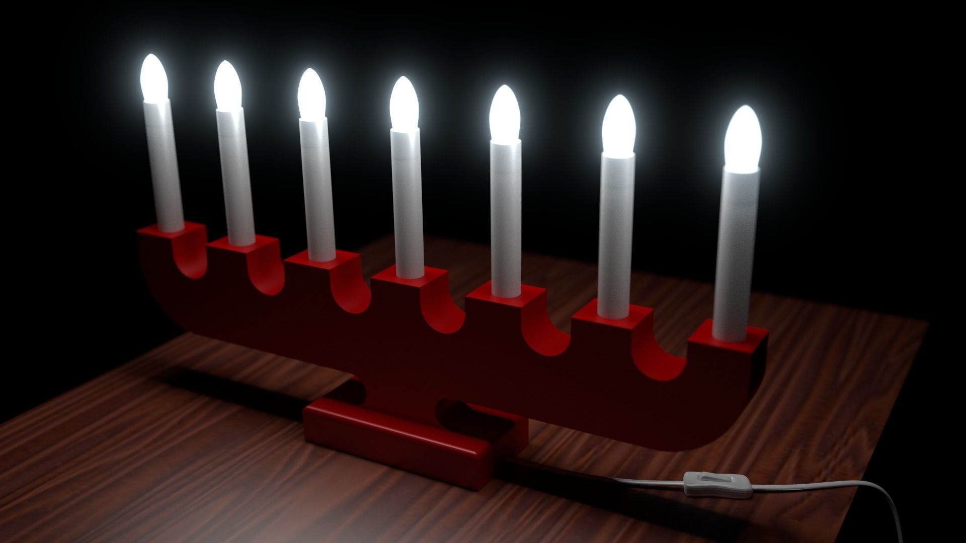 Christmas Advent Lights 3D model_2