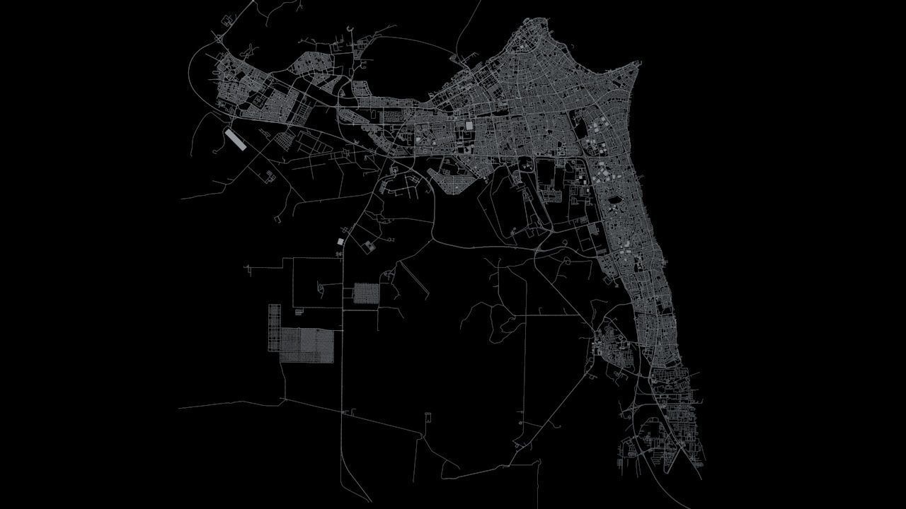 Kuwait City Area Road Network and Streets 3D model_8