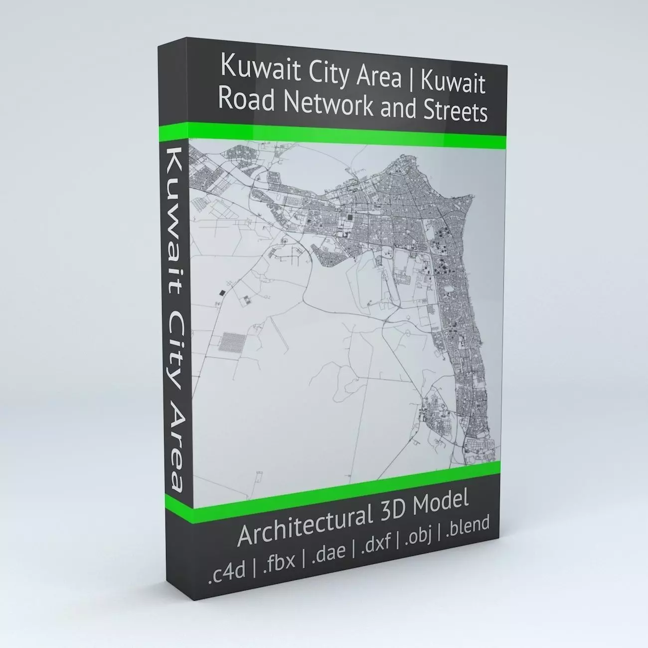 Kuwait City Area Road Network and Streets 3D model_0