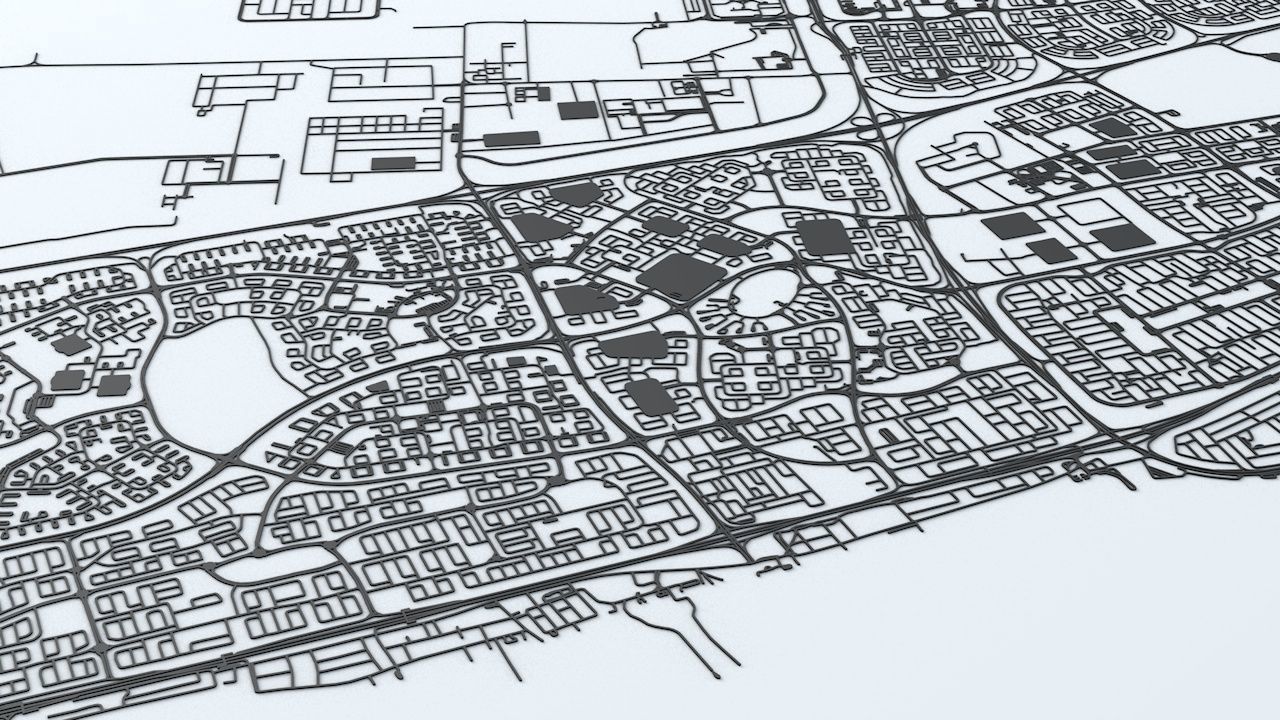 Kuwait City Area Road Network and Streets 3D model_3