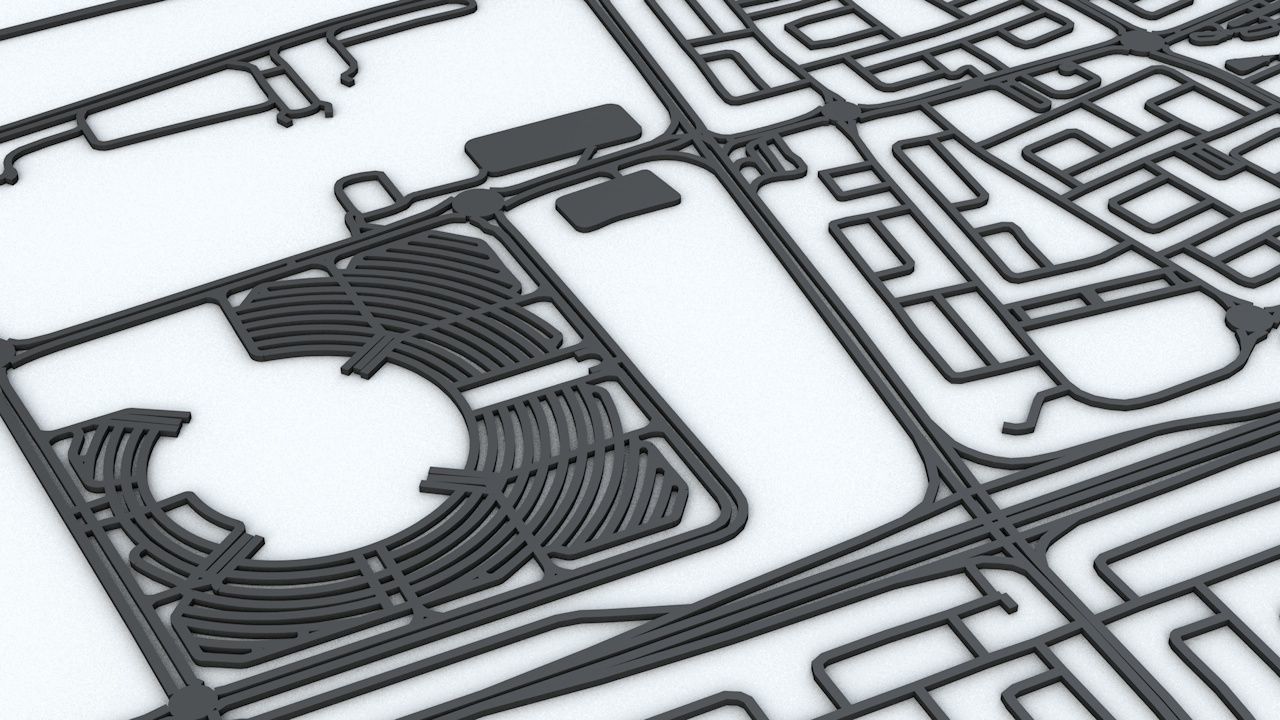 Kuwait City Area Road Network and Streets 3D model_7