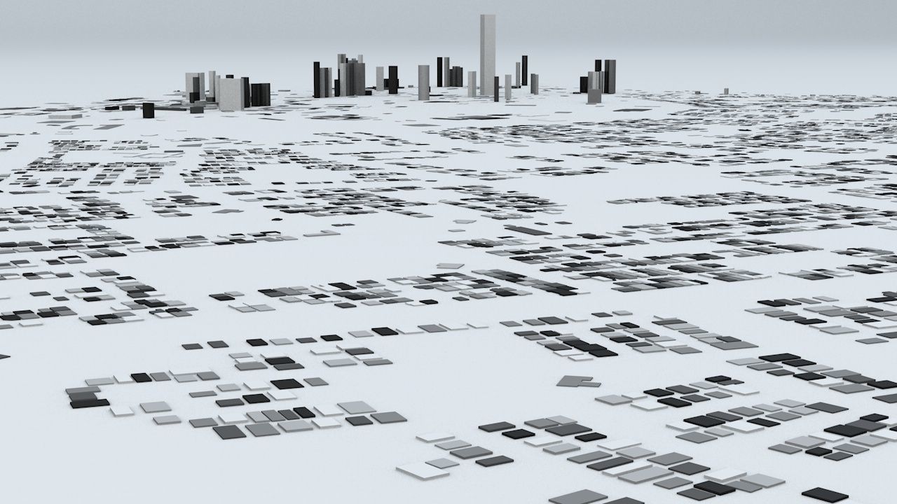 Kuwait City Area Streets and Buildings 3D model_6