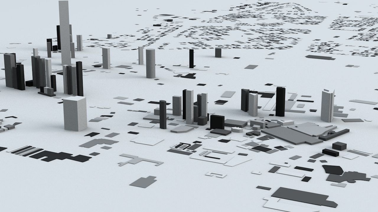 Kuwait City Area Streets and Buildings 3D model_7