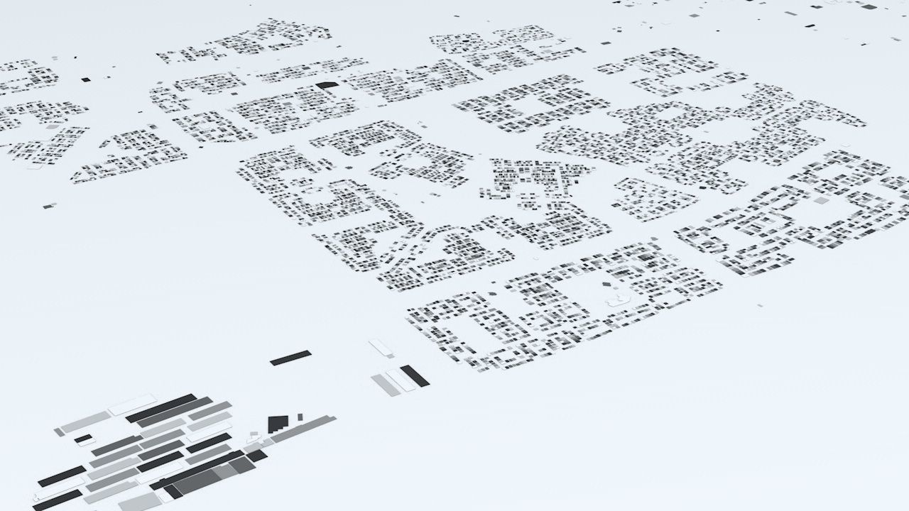 Kuwait City Area Streets and Buildings 3D model_1