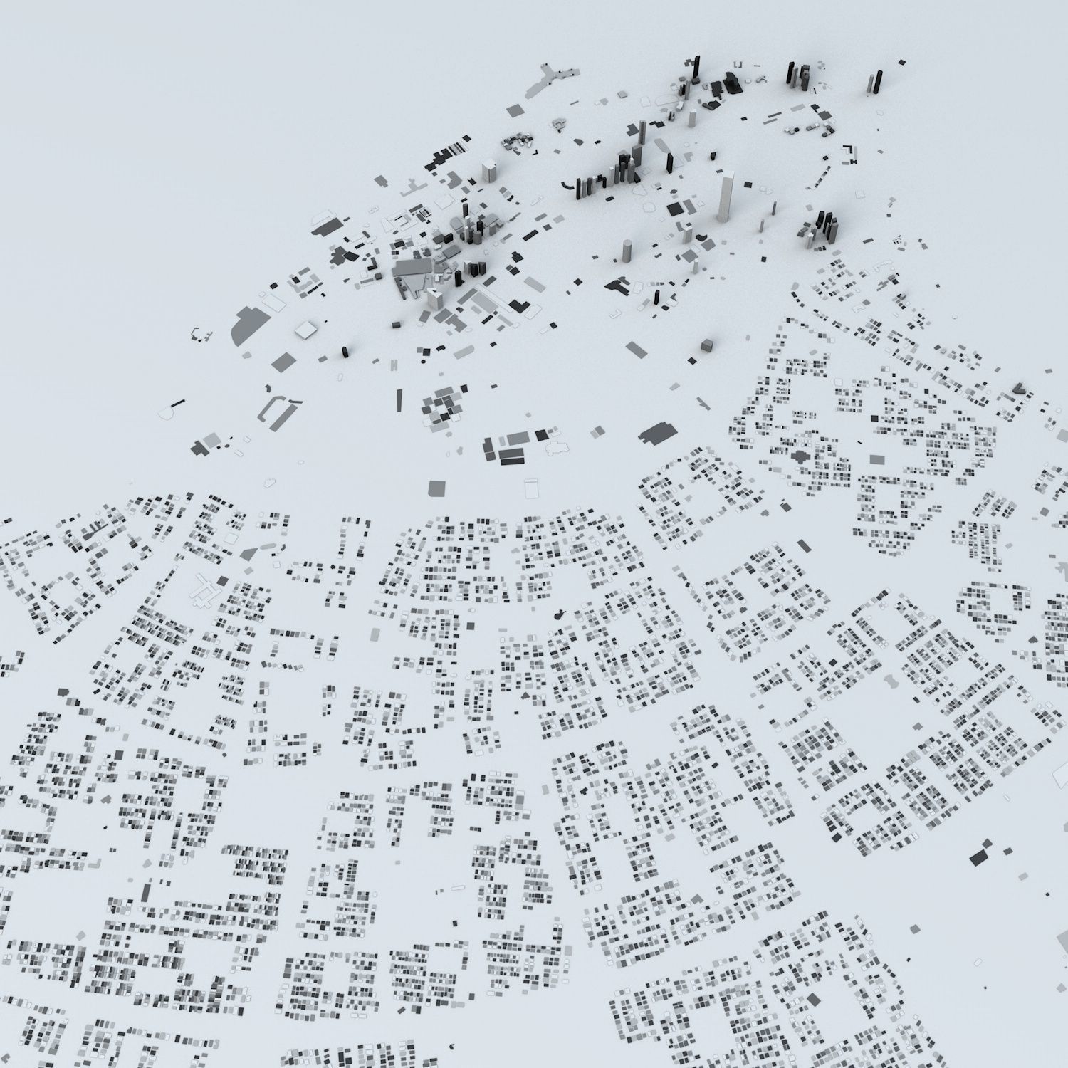 Kuwait City Area Streets and Buildings 3D model_8