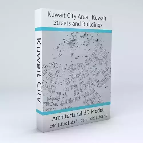 Kuwait City Area Streets and Buildings 3D model Kuwait City Area Streets and Buildings 3D model