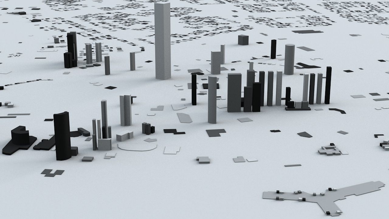 Kuwait City Area Streets and Buildings 3D model_3
