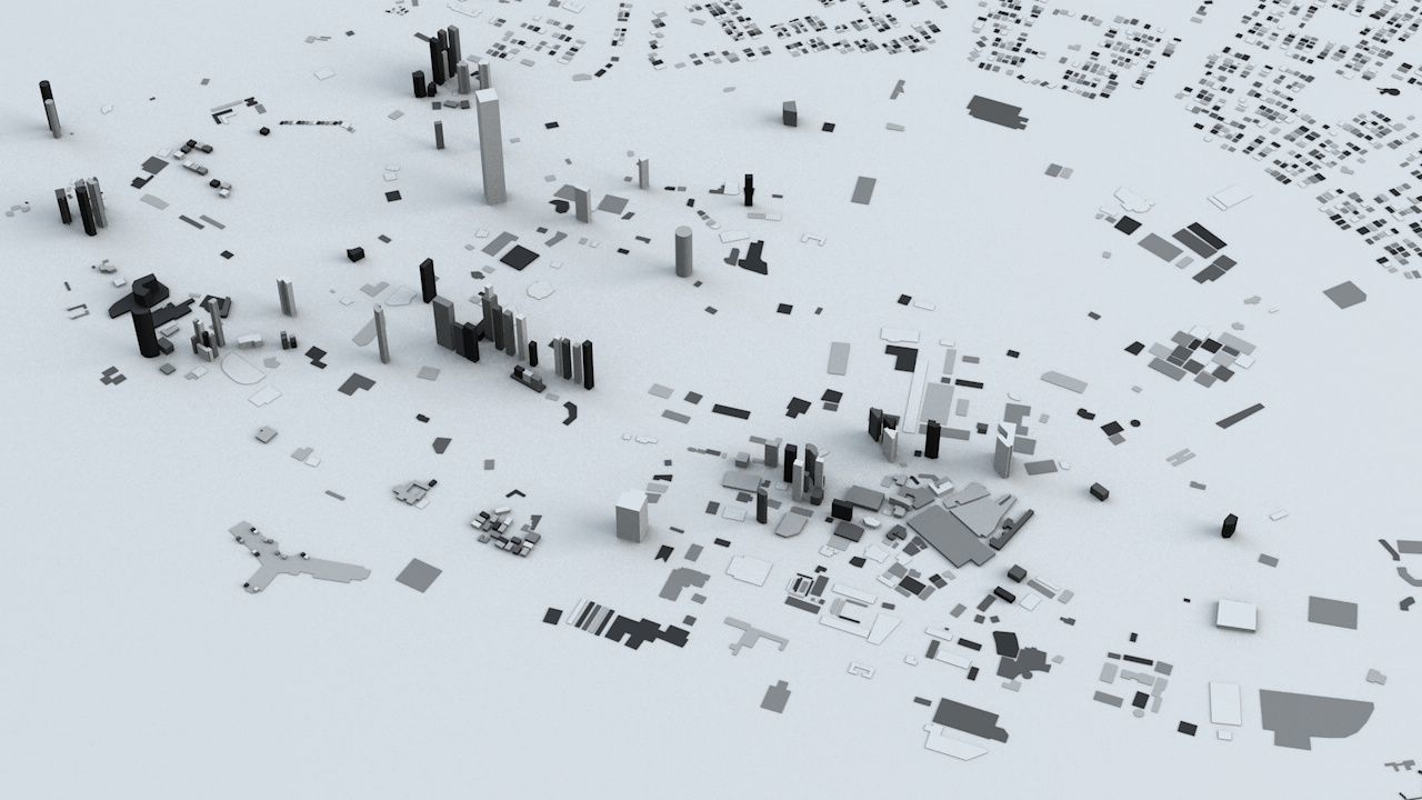 Kuwait City Area Streets and Buildings 3D model_2