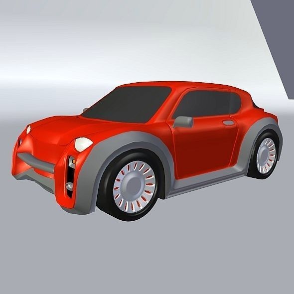Retro city car concept 3D model_9