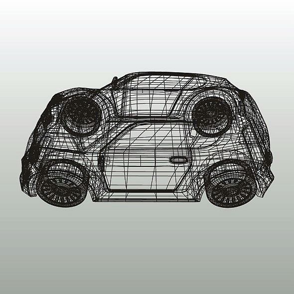 Retro city car concept 3D model_12