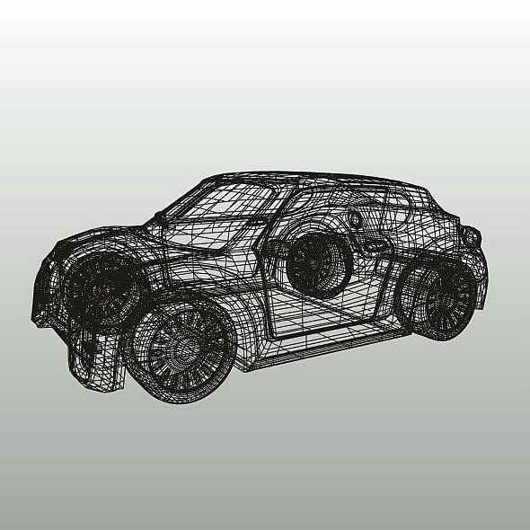 Retro city car concept 3D model_10