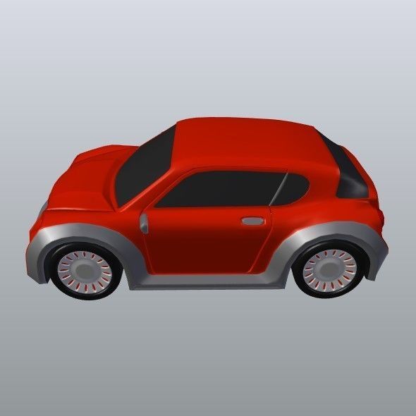 Retro city car concept 3D model_8