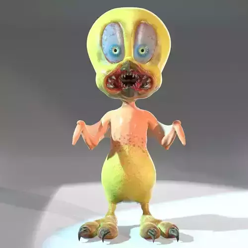 Small Zombie Canary Tweetie 3D model