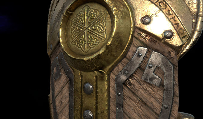 Fantasy War Shield Low-poly 3D model