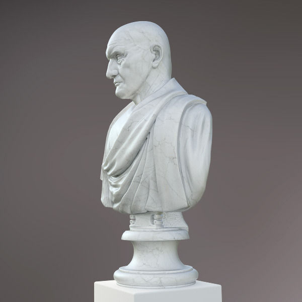 Bust of Roman Empire Consul 3D model_2