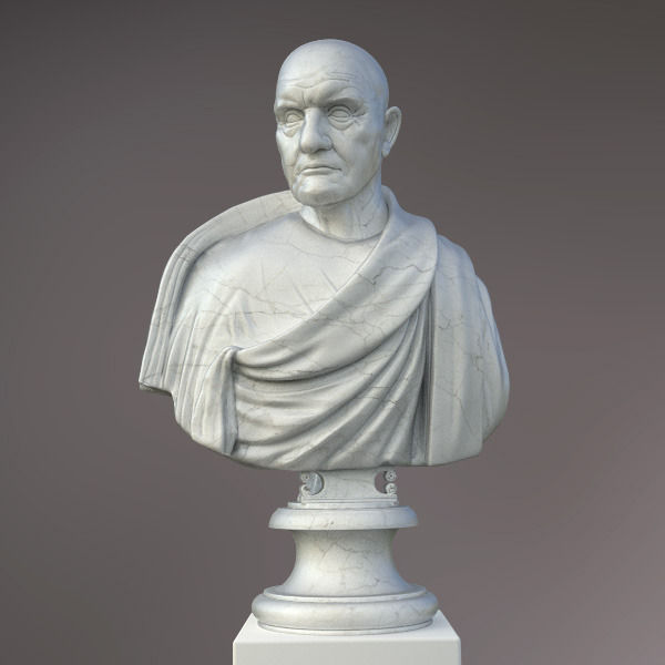 Bust of Roman Empire Consul 3D model_1