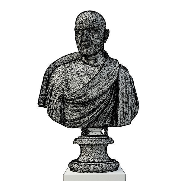 Bust of Roman Empire Consul 3D model_12