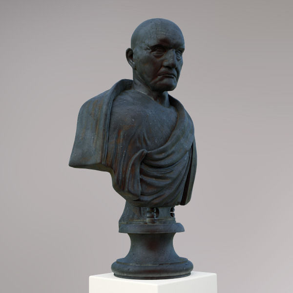 Bust of Roman Empire Consul 3D model_11